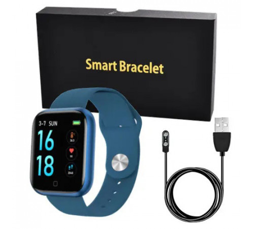 Smart Watch T80S, два браслета, температура тела, давление, оксиметр. Цвет: синий ED-10
