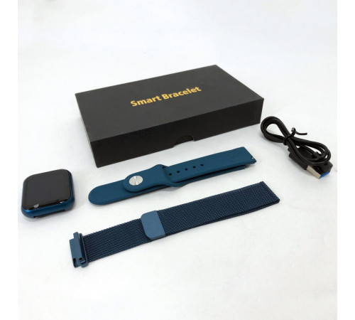 Smart Watch T80S, два браслета, температура тела, давление, оксиметр. Цвет: синий ED-10