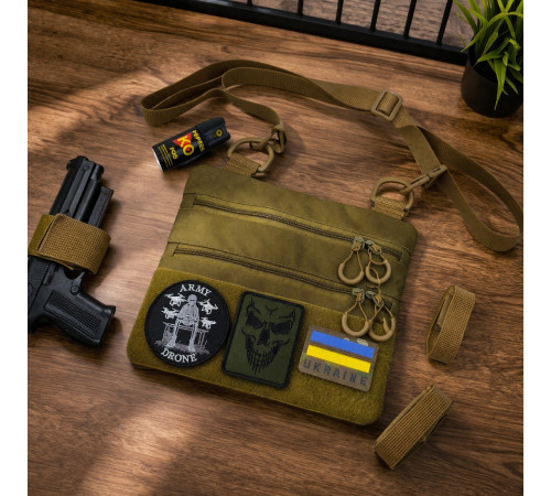 Практичная мужская сумка слинг, Сумка в военном стиле на плече однолямочная мужская кросс боди OK-56