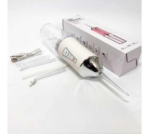 Іригатор для чищення зубів та порожнини рота Oral Irrigator з акумулятором та змінними насадками White GJ-76