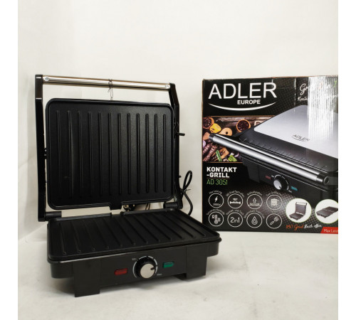 Потужний гриль для домашнього використання Adler AD 3051 2800Вт, Контактний гриль для шашликів EY-49