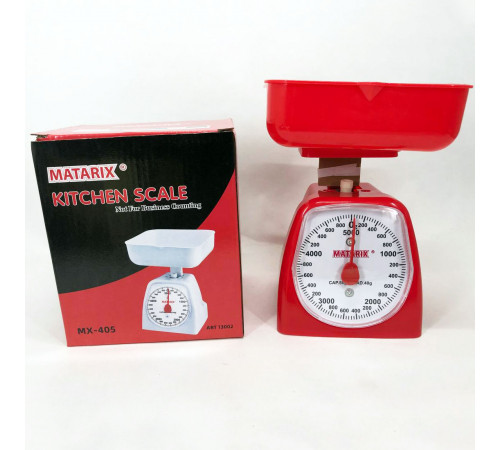 Прості кухонні ваги з чашею тарілкою MATARIX MX-405 5 кг красные, Ваги вага для кухні QX-84
