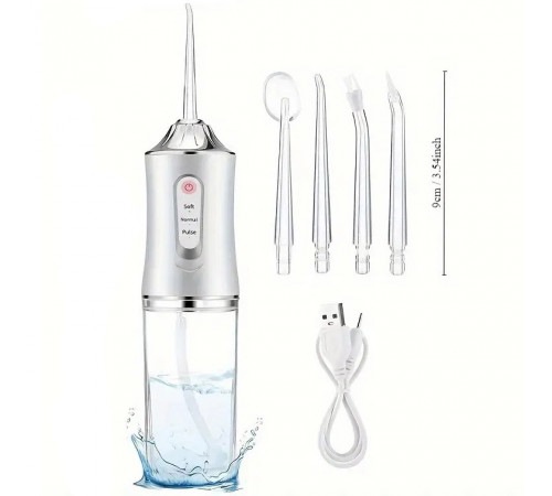 Іригатор для чищення зубів та порожнини рота Oral Irrigator з акумулятором та змінними насадками White GJ-76