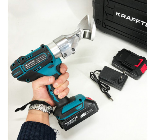 Продольная резка металла Krafftec, Ножницы по металлу для гофры, Электрические высечные ножницы FN-63