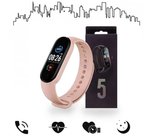 Смарт браслет M5 Smart Bracelet Фітнес трекер Watch Bluetooth. Колір рожевий JM-99 за 385 грн
