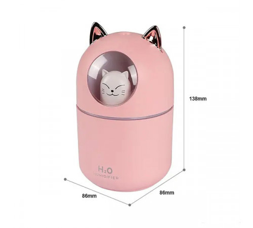 Увлажнитель воздуха Humidifier H2O Cat USB с котиком на 300мл. Цвет: розовый TR-22