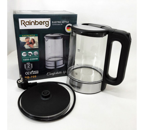Мощный электрический чайник для дома Rainberg RB-709 2Л 2200Вт, Электрочайник качественный с подсветкой AG-26