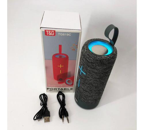 Колонка с подсветкой и зарядкой TG619C, Беспроводная колонка Bluetooth с радио акамуляторна KP-28