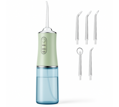 Ирригатор для чистки зубов и полости рта Oral Irrigator с аккумулятором и сменными насадками Green GF-63