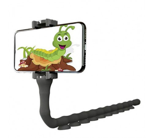Гибкий держатель для телефона с присосками универсальный Cute Worm Lazy Holder. Цвет: черный GY-78