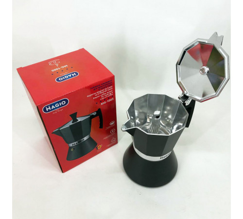 Кофеварка для плити Magio MG-1005 300 мл, Маленькая кофеварка на 3 чашки гейзерная для офиса NL-75