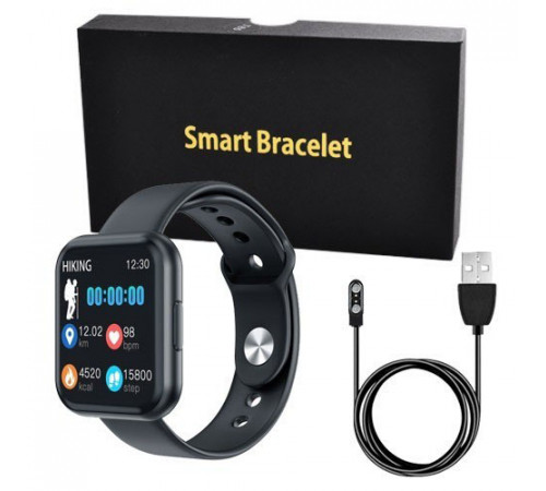Смарт-часы Smart Watch T88 Спортивные с пульсометром, тонометром, два браслета. Цвет: черный CS-21