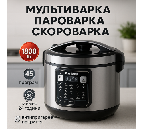 Побутова мультиварка пароварка, Мультиварка 5 літрів, Пароварка для кухні побутова TM-60 за 2591 грн