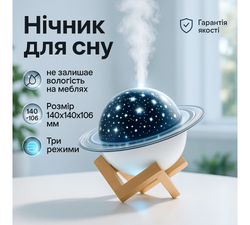 Ночной светильник с проекцией планет сатурн, Ночник с эффектом звездного неба, Ночник usb для детей UT-96