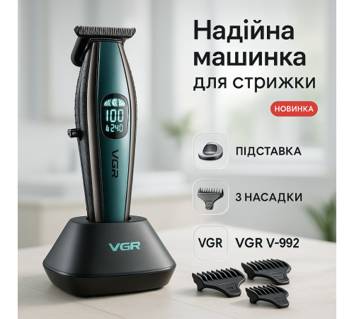 Электрическая машинка триммер для волос и бороды VGR, Универсальный тример для стрижки и бритья SV-66