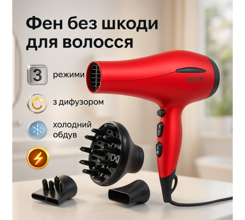 Профессиональный фен оригинал, Мощный электрический фен для сушки волос для укладки локонов VE-95