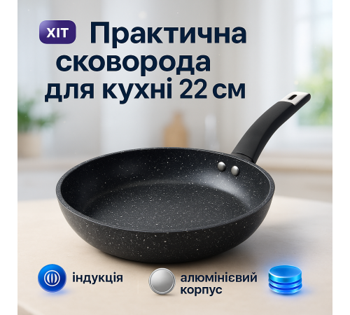 Сковорода алюмінієва з антипригарним покриттям, Універсальна сковорідка для готування ZF-19