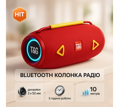 Bluetooth колонка з різнокольоровим підсвічуванням зі стереозвуком, Портативна колонка з Bluetooth FO-48