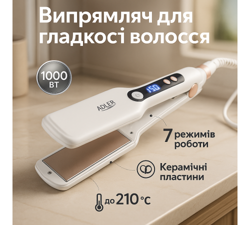 Утюжки для выпрямления Adler AD 2325 120Вт, Выпрямитель для волос поездок Плойка-выпрямитель HP-14