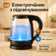 Тихий электрический чайник Rainberg RB-2218 3200Вт 2л, Стеклянный электрический чайник стильный UM-36
