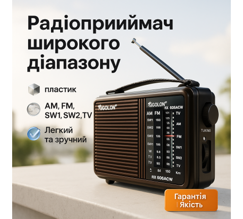 Радіоприймачі від мережі GOLON RX-608, Стаціонарний радіоприймач, Сучасні радіоприймачі в стилі ретро PS-24