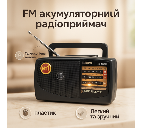 Радіоприймач від мережі 220 аналоговий, Радіоприймач am fm, 220v Ретро кухонне радіо FR-58