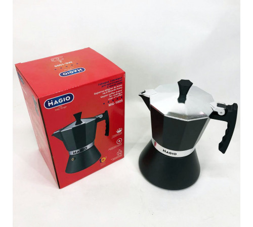 Кофеварка для плити Magio MG-1005 300 мл, Маленькая кофеварка на 3 чашки гейзерная для офиса NL-75