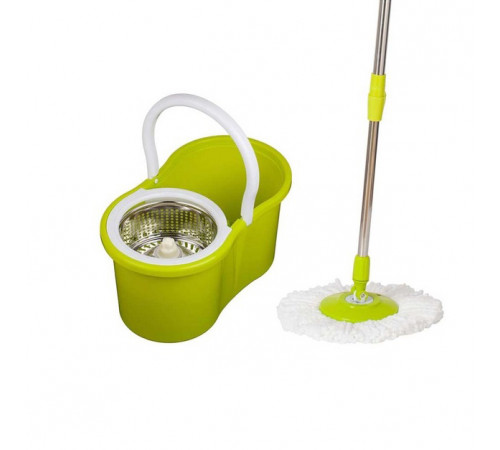 Універсальна швабра з віджимом-центрифугою та відром Easy Mop Кругла Швабра. Колір: зелений UV-26 за 702 грн