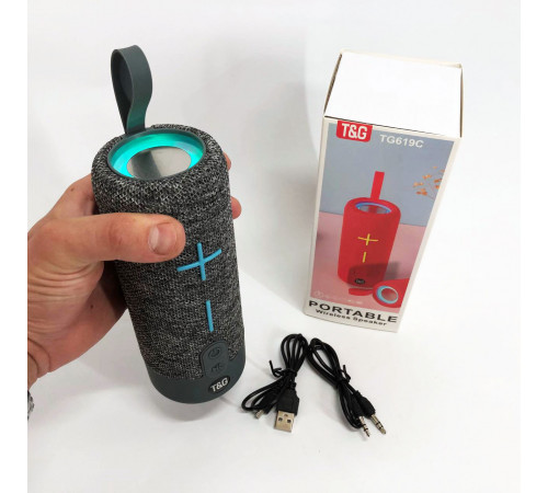Колонка с подсветкой и зарядкой TG619C, Беспроводная колонка Bluetooth с радио акамуляторна KP-28