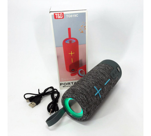 Колонка с подсветкой и зарядкой TG619C, Беспроводная колонка Bluetooth с радио акамуляторна KP-28