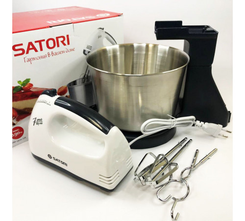 Миксер с чашей и блендером Satori, Миксер для теста, ручной 7 скоростей Миксеры с чашей FP-92