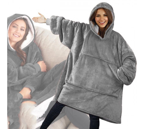 Плед с капюшоном для взрослых, Оригинальный плед с рукавами Huggle Hoodie рукавами IG-38