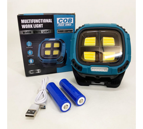 Фонарь кемпинг W894-1-4COB(White+Yellow)+5SMD(Red) Power bank NL-30