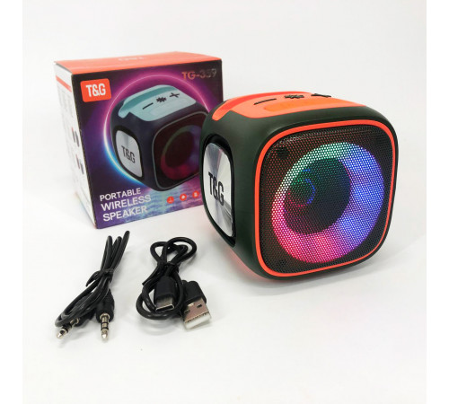 Портативна блютуз колонка світлодіодна TG359, Bluetooth колонка з флешкою Портативна для пк BC-47