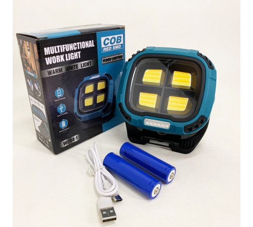 Фонарь кемпинг W894-1-4COB(White+Yellow)+5SMD(Red) Power bank NL-30