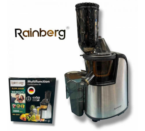 Центрифужная соковыжималка Rainberg RB-2284 3800Вт с нержавеющей стали на 2 скорости для фруктов и овощей CJ-36