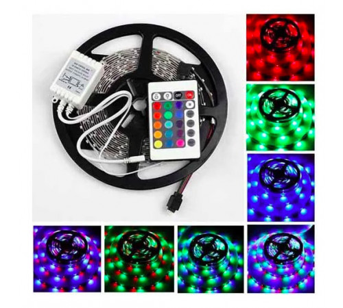 Світлодіодна стрічка SMD 3528 RGB 5м з пультом та блоком живлення гірлянда NW-62 за 279 грн