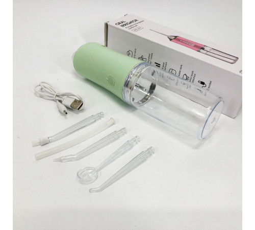 Ирригатор для чистки зубов и полости рта Oral Irrigator с аккумулятором и сменными насадками Green GF-63