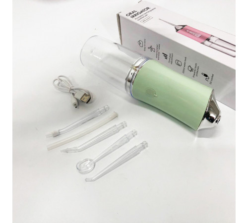 Ирригатор для чистки зубов и полости рта Oral Irrigator с аккумулятором и сменными насадками Green GF-63