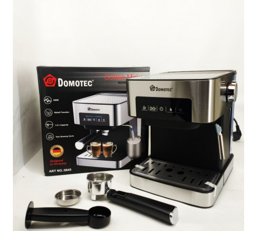 Кавоварка з металевим рожком Domotec, Кавоварка для капучино для приготування кави без гущі WO-92