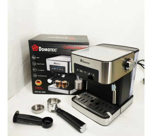 Кавоварка з металевим рожком Domotec, Кавоварка для капучино для приготування кави без гущі WO-92