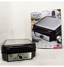 Электрическая вафельница Adler AD 3083 с антипригарным покрытием, регулировкой температуры и 1800Вт OD-48