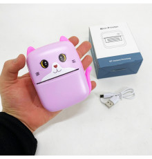 Портативный детский термопринтер с Bluetooth A8 Cat мини принтер для телефона Pink JO-39