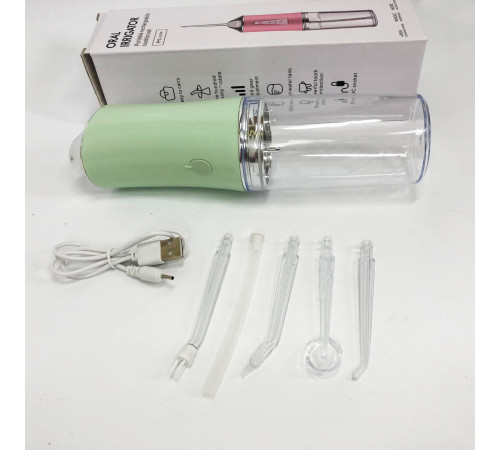 Ирригатор для чистки зубов и полости рта Oral Irrigator с аккумулятором и сменными насадками Green GF-63