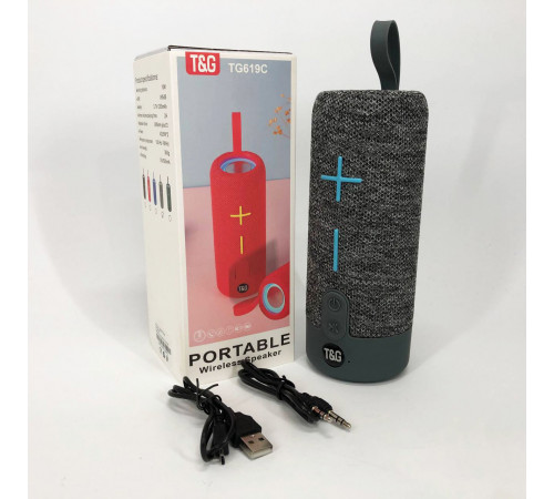 Колонка с подсветкой и зарядкой TG619C, Беспроводная колонка Bluetooth с радио акамуляторна KP-28
