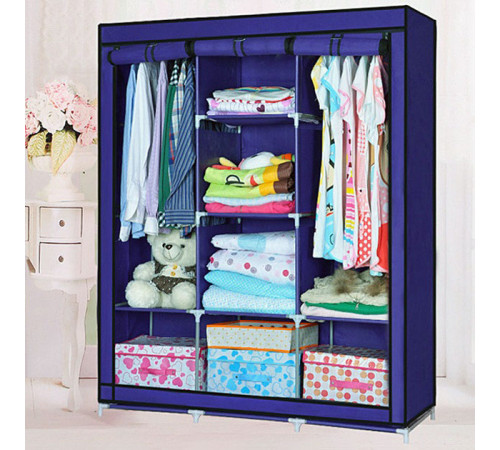 Складной текстильный шкаф для одежды WARDROBE, Портативный сборной шкаф для белья одежды и обуви OI-15