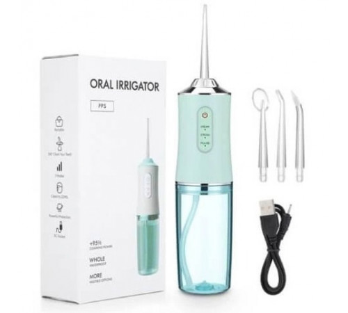 Ирригатор для чистки зубов и полости рта Oral Irrigator с аккумулятором и сменными насадками Green GF-63