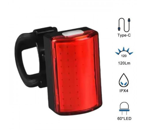 Фонарь для ночной езды, Фонарь задний вело, Стоп на велосипед LED USB, Задний аккумуляторный велофонарь VC-73