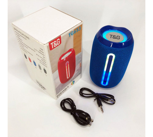Аккумуляторная переносная колонка TG653, Блютуз-колонка с usb-портом, Блютуз колонка с лед подсветкой JL-77