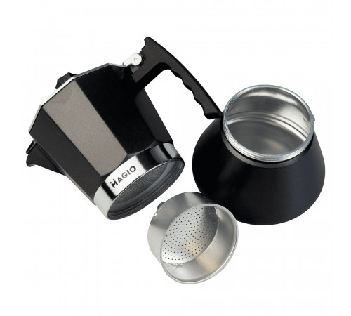 Кофеварка для плити Magio MG-1005 300 мл, Маленькая кофеварка на 3 чашки гейзерная для офиса NL-75